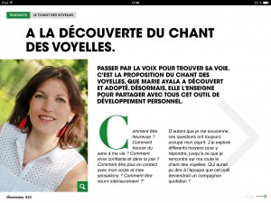 Artcile chant voyelle sur fémininbio/marie ayala